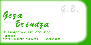 geza brindza business card